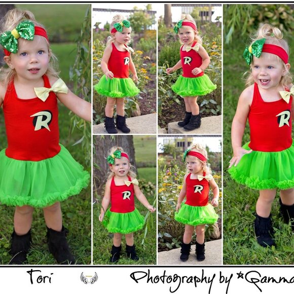 Robin Superhero Toddler Girl Halloween Costume - Picture 7 of 8